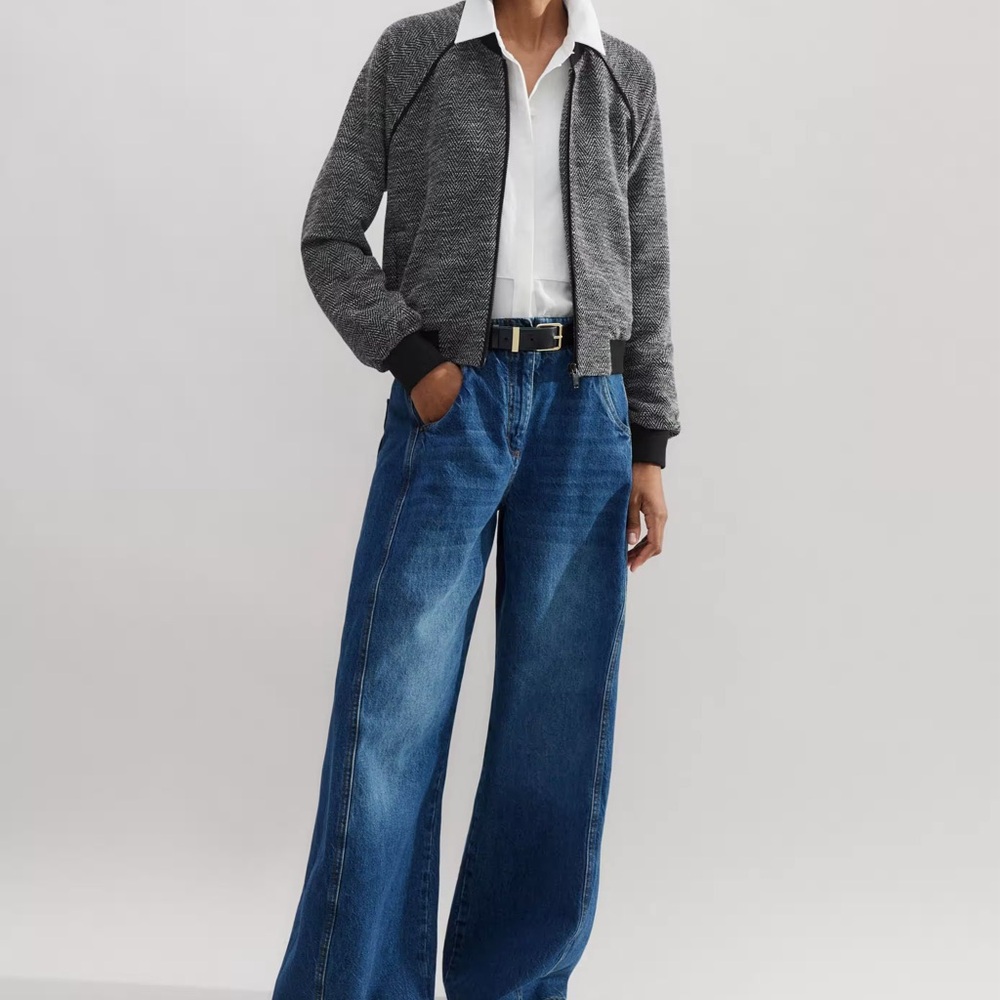 Me+EM Herringbone Jacquard Jersey Bomber